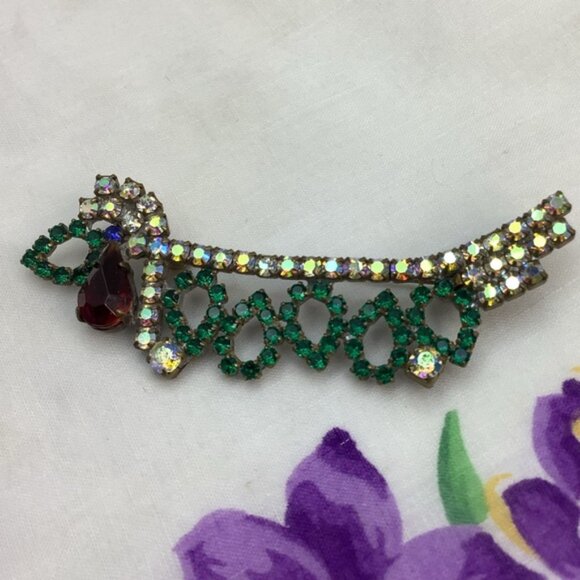 Vintage Czech Dachshund brooch Colorful - Picture 4 of 6